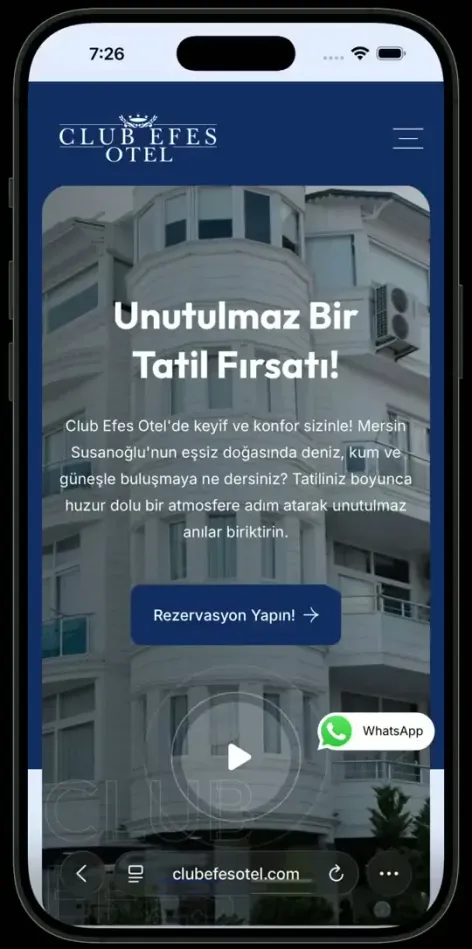 Club Efes Hotel Corporate Web Design