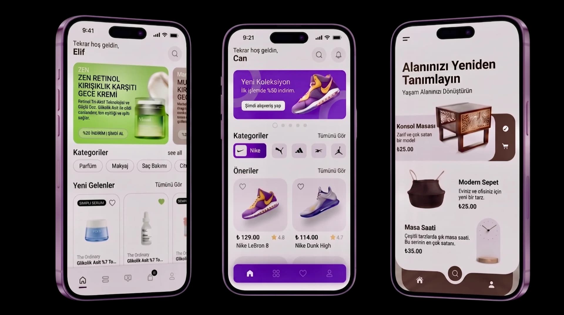 Site E-Commerce - mobil öncelikli tasarım